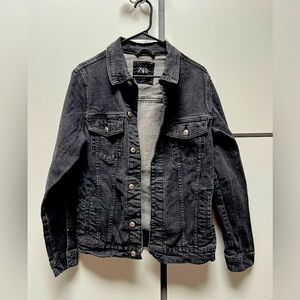 Washed Black Denim Jacket - Zara - Size L